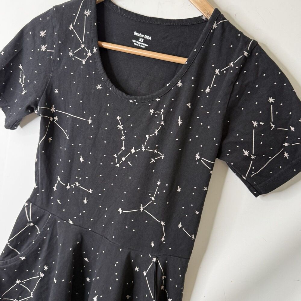 Svaha Constellations Glow In the Dark Twirl Dress Organic Cotton Celestial Sz XS - Picture 5 of 13